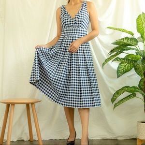 Vintage Blue Plaid Dress